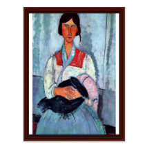 Gypsy Woman With Child By Modigliani Amedeo Post Card