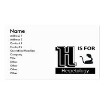 H Is For Herpetology Business Cards