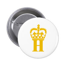 H - Letter - Name Pinback Button