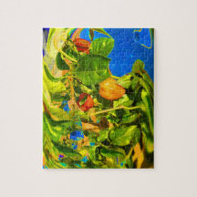 Habanero Peppers on Plant Trippy photo Jigsaw Puzzles