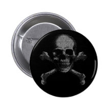 Hacker Skull and Crossbones Pins
