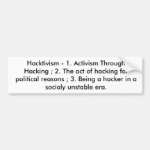 Hacktivism Sticker Bumper Sticker