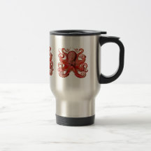 Haeckel Octopus Red Mugs