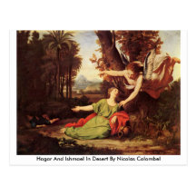 Hagar And Ishmael In Desert By Nicolas Colombel Postcard
