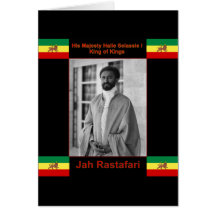 Haile Selassie the Lion of Judah, Jah Rastafari Card