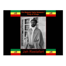 Haile Selassie the Lion of Judah, Jah Rastafari Post Cards
