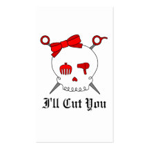 Hair Accessory Skull & Scissors (Red) Business Card