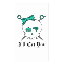 Hair Accessory Skull & Scissors (Turquoise) Business Card