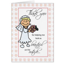 Hair Dresser and Makeup Artist Wedding Thank You Greeting Card
