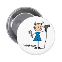 Hair Dresser Stick Figure Button