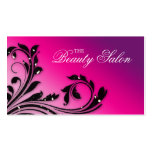 Hair Salon Business Card Beauty Leaves Pink Purple