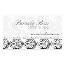 Hair Salon Elegant Damask Business Card Template