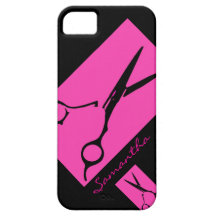 Hair salon stylist pink black iphone 5 case