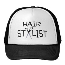 Hair Stylist Black With Scissors Mesh Hats