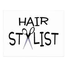 Hair Stylist Black With Scissors Post Card