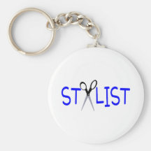 Hair Stylist Blue with Scissors Keychains