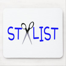 Hair Stylist Blue with Scissors Mousepad