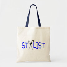 Hair Stylist Blue with Scissors Tote Bag