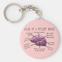 Hair Stylist Gifts "Atlas of a Stylist Brain" Key Chain