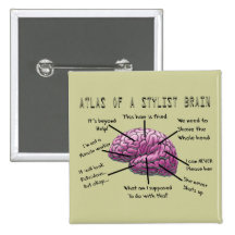 Hair Stylist Gifts "Atlas of a Stylist Brain" Pin