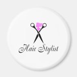 Hair Stylist (Pink/Scissors) Refrigerator Magnets