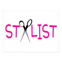 Hair Stylist Pink with Scissors Post Cards