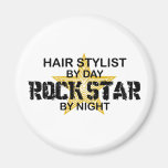 Hair Stylist Rock Star by Night Refrigerator Magnets