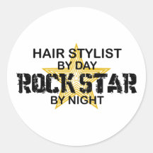 Hair Stylist Rock Star by Night Stickers
