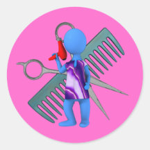 Hair Stylist Round Sticker