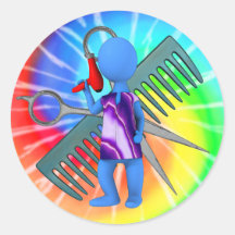 Hair Stylist Round Sticker