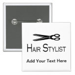 Hair Stylist (Scissors) Pinback Button