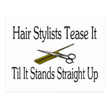 Hair Stylist Tease It Til It Stands Straight Up Post Card