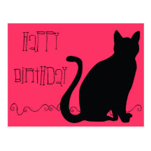 Hairball Funny Cat Birthday Post Card