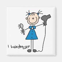 Hairdresser Stick Figure Magnet