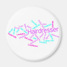 Hairdresser Word Cloud Magnet
