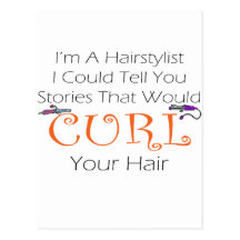 Hairstylist Curl Hair Postcards