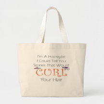 Hairstylist Curl Hair Tote Bags