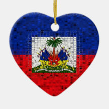 Haiti Flag glitter ornament