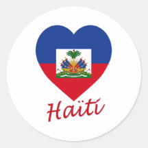 Haiti Flag Heart Sticker