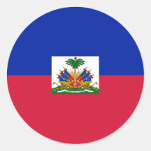 Haiti Flag Round Stickers