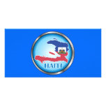 Haiti Round Button.ai Photo Greeting Card
