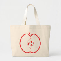Half a Red Apple. Canvas Bags