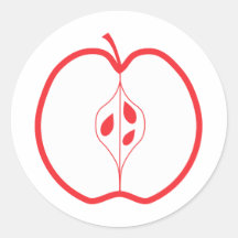 Half a Red Apple. Round Stickers