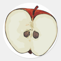 Half Apple Round Stickers
