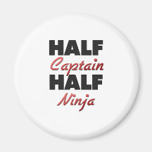 Half Captain Half Ninja Refrigerator Magnet