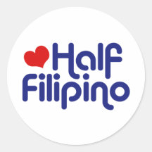 Half Filipino Round Sticker