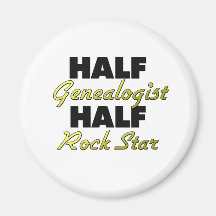 Half Genealogist Half Rock Star Fridge Magnet