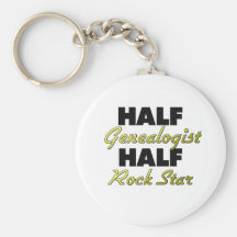 Half Genealogist Half Rock Star Keychains