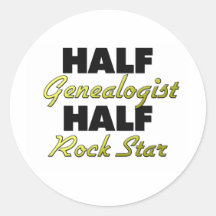 Half Genealogist Half Rock Star Stickers