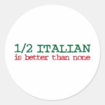 Half Italian Round Stickers